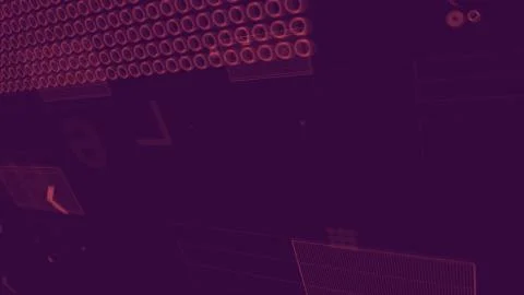 A high-tech 3d rendering of rigid rectangular rosy grids covered with spotty  Stock Illustration