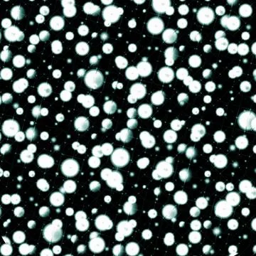 High tech abstract desgin with blurred cyan dots in a balck grid background. Stock Illustration