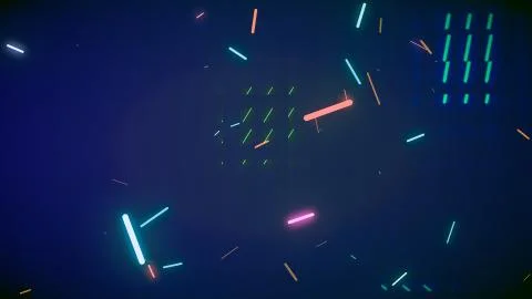 High tech abstract image of streams of light line particles carrying some Stock Illustration