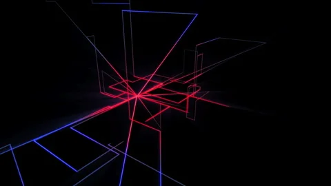 High tech abstract red and blue lines background Stock Footage 336560524
