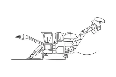High-tech agricultural machine with multiple articulating part Ilustración de archivo