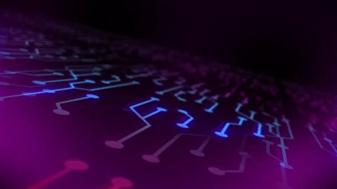 High-Tech AI Animation with Circuit Board Visuals Stock Footage 284304006