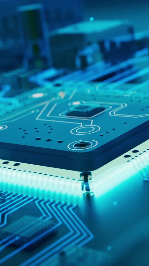 High-tech AI processor with x-ray electronics Stock Footage 344156512