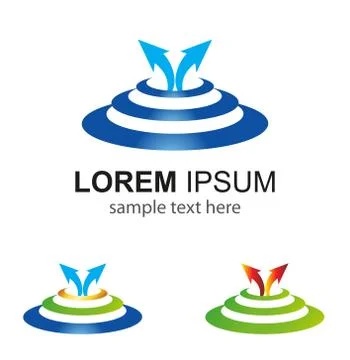 High tech and communications symbol with arrows sign Stock Illustration