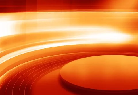 High tech and modern 3d studio space with big round stage concept series Stock Illustration