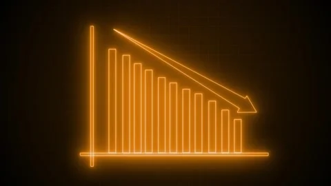 High-Tech Animated Graph Chart with Glowing Neon Business Bars, Neon Bar Ch.. Stock Footage 318106486