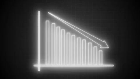 High-Tech Animated Graph Chart with Glowing Neon Business Bars, Neon Bar Ch.. Stock Footage 318106494