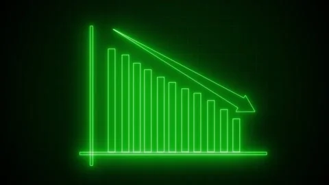 High-Tech Animated Graph Chart with Glowing Neon Business Bars, Neon Bar Ch.. Stock Footage 318106536