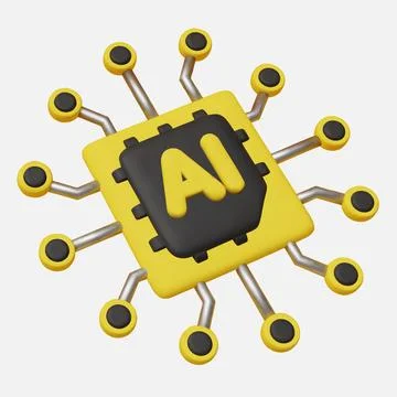 High-tech artificial intelligence processor icon for future innovation, digital Illustrazione stock