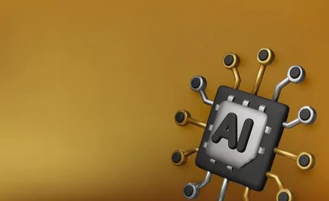 High-tech artificial intelligence processor icon for future innovation, digital Stock Illustration