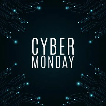 High-tech background from a computer circuit board for a cyber sale Monday. G Stock Illustration