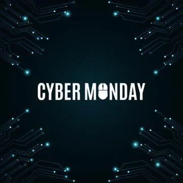 High-tech background from a computer circuit board for a cyber sale Monday. C Stock Illustration