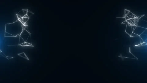 High-tech background of interlaced dots and lines on a black background 1 Stock Footage 278399758