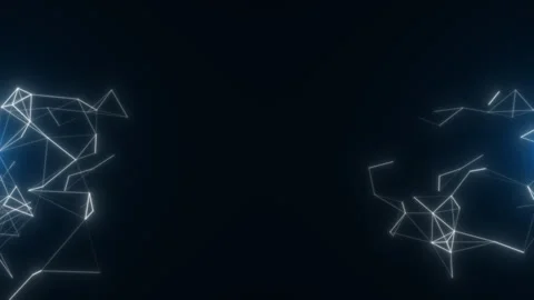 High-tech background of interlaced dots and lines on a black background 2 Stock Footage 278399786