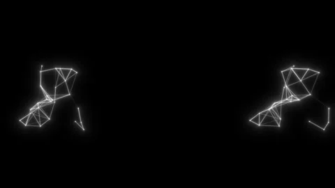 High-tech background of interlaced dots and lines on a black background Stock Footage 278400012