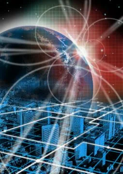 High-tech background, medical electronic network technology Stock Photos