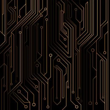 High-tech background of orange color from a computer board with LEDs and neon Stock Illustration