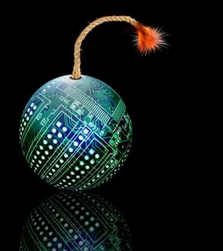 High Tech Ball Exploding. Stock Photos