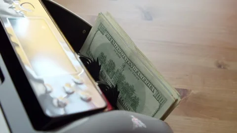 High-Tech Banking Equipment Action Sorting Bills For Quick Secure Transactions Stock Footage 315351733
