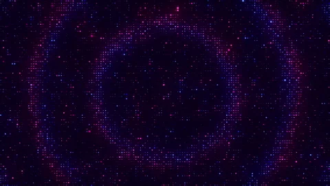 High-tech big data processing animation with radial waves. Ai, artificial Stock Footage 329380737
