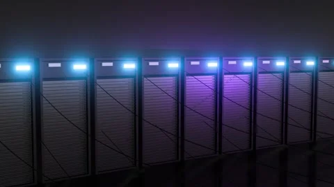 High-tech big data service center featuring internet data storage. Stock Footage 313341047