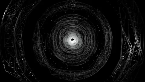 High-Tech Big Data Visualization Vortex for Artificial Intelligence and Sci-Fi Stock Footage 336235220