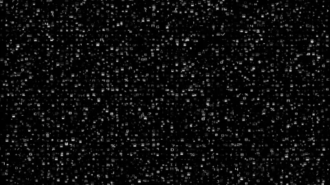High-Tech Binary Matrix: Digital Rain of Matrix-Style Binary Code Stock Footage 252590511