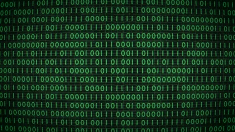 High-tech binary scrolling video graphic Stock Footage 123884162