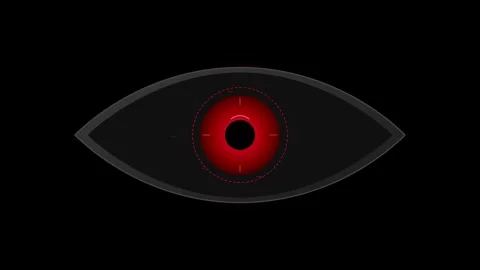 A high-tech bionic eye icon featuring a reactive iris that dilates and cons.. Видео 346202341