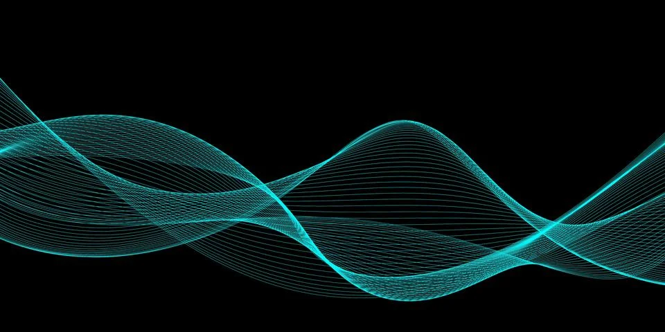 High tech blue wave dark background 스톡 일러스트
