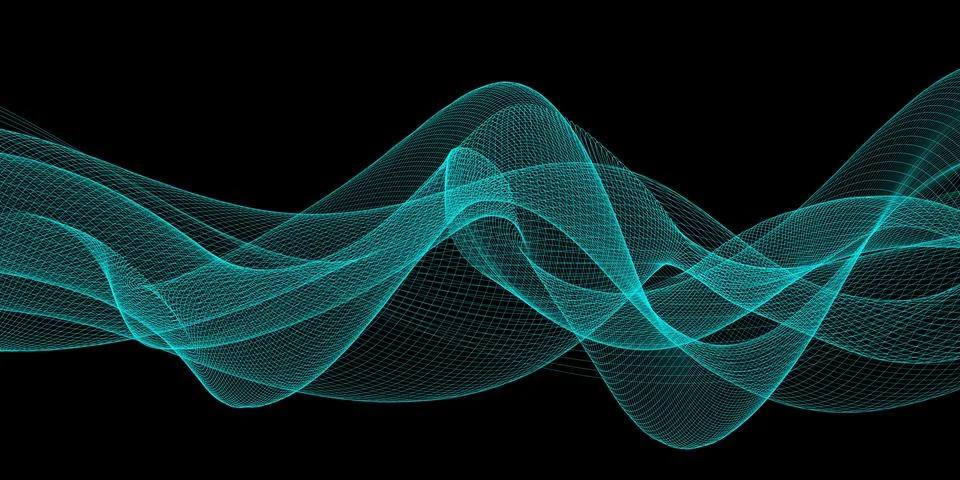 High tech blue wave dark background イラスト素材