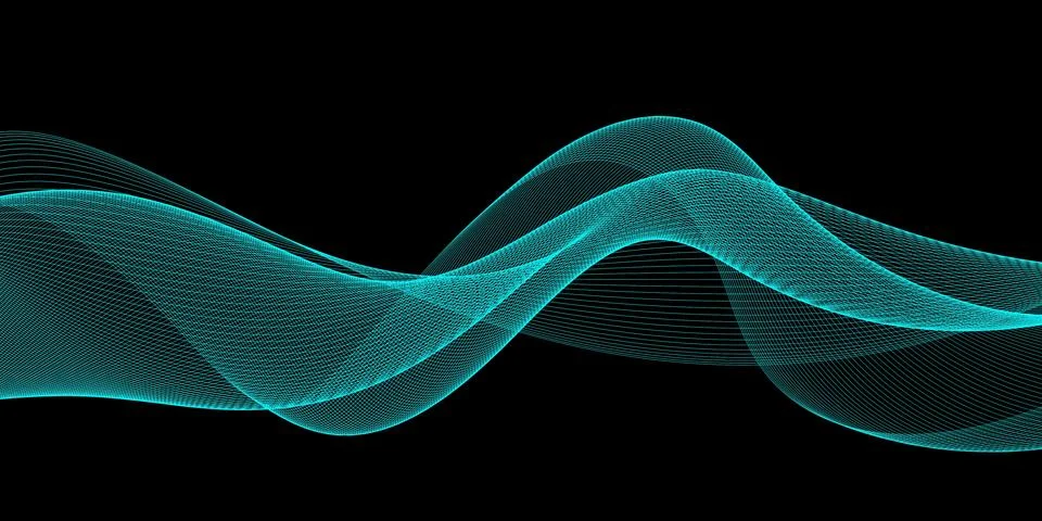 High tech blue wave dark background Stock Illustration