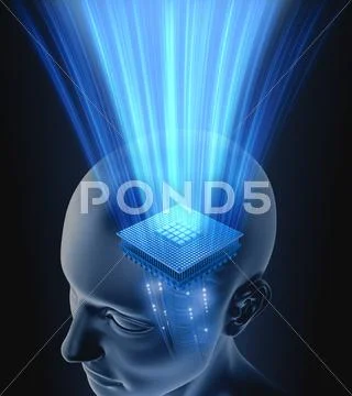 High Tech Brain Stock Illustration