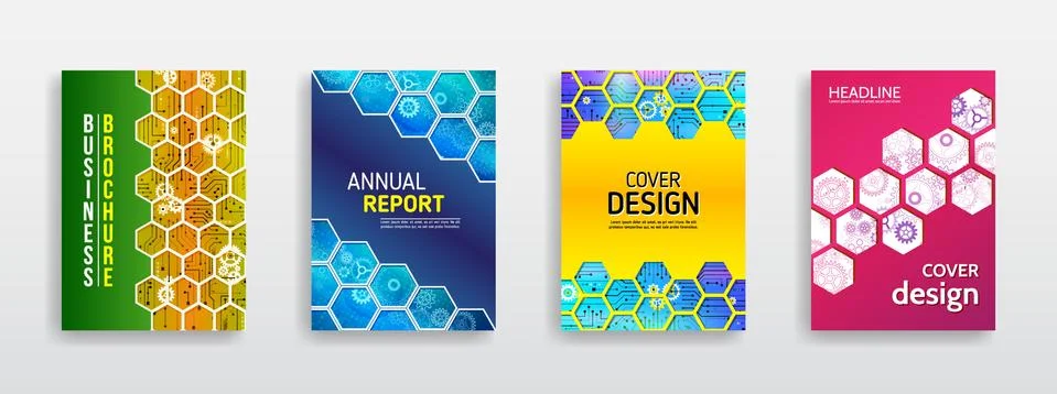 High tech brochure design concept. Futuristic business layout. Stockillustratie