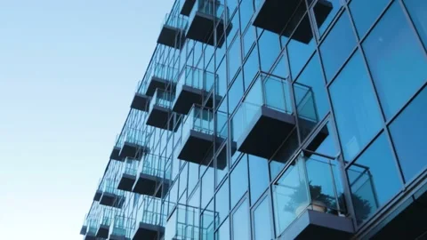High-tech building balcony Architecture Design of future business office Stock Footage 151421420