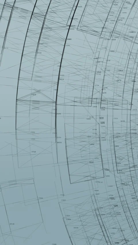 High-Tech CAD Drawing of Complex Engineering Components in 4K Vertical Stock Footage 335201691