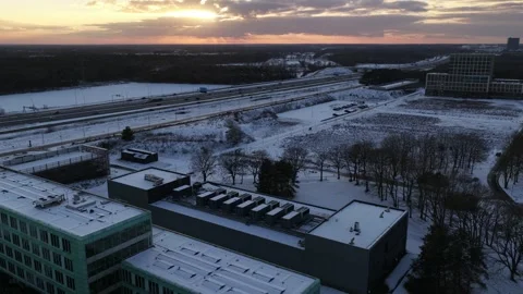 High Tech Campus Veldhoven Datacenter Winter Aerial 库存影片 327299358
