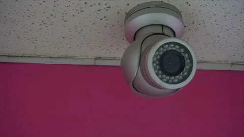 High-tech CCTV camera in the mall Stock Footage 94134506