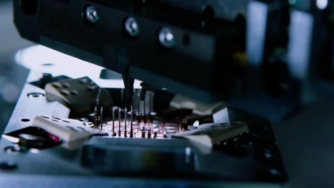 High Tech Chip Manufacturing Facility 4K Stock Footage 340061747