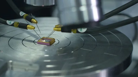 High-tech chip manufacturing Stock Footage 128781069