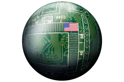 High Tech Circuit Ball. Stock Illustration