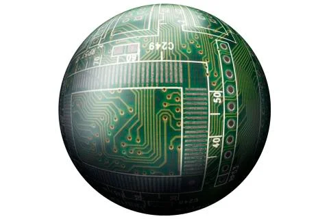 High Tech Circuit Ball. Stock Illustration