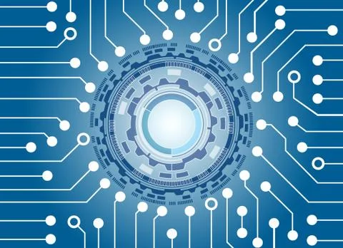 High-Tech Circuit Board and circle technology background, abstract technology イラスト素材