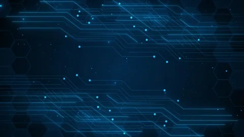 High tech circuit board. Glowing circuit animation. futuristic Digital Data Stock Footage 293351602