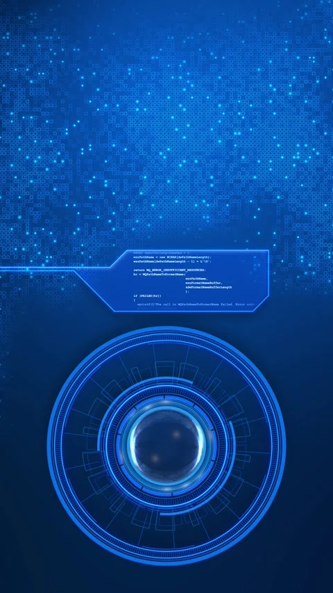 High tech circular interface command center control hub data visualization syste Stock Footage 342788089