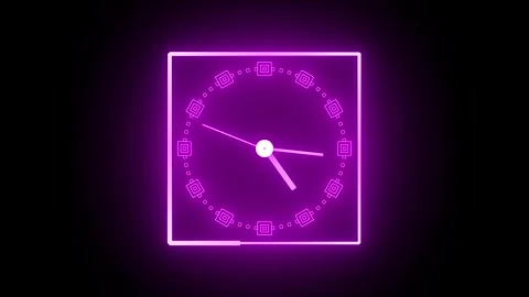 High-tech clock animation speeding through time motion. Futuristic glowing .. Stock Footage 313422278