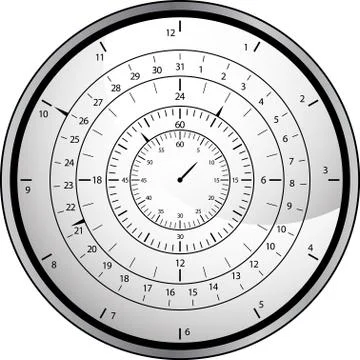 High tech clock Illustrazione stock