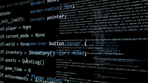 High tech coding background with animated developing code or Ai generated Stock Footage 322096927
