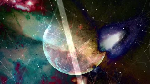 High tech computer background, abstract futuristic background. Moving lines. Stock Footage
