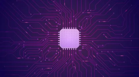 High tech computer chip concept illustration	 Stock Illustration